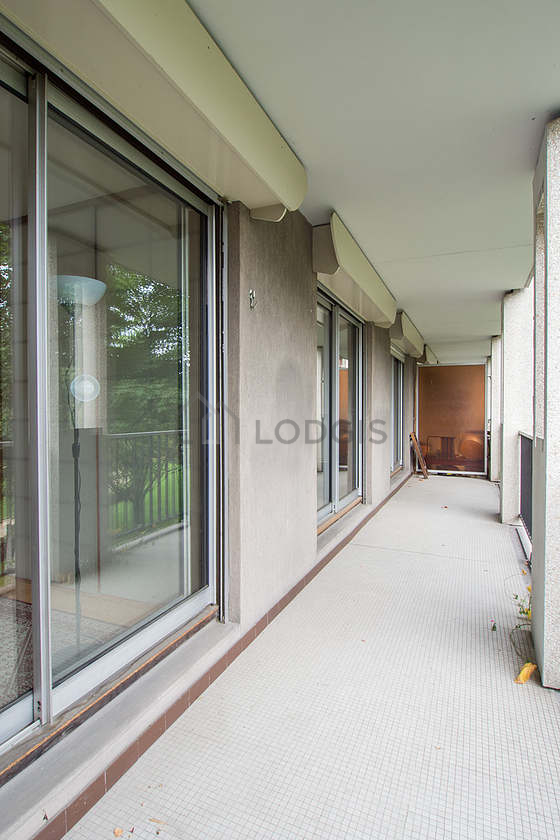 Balcony with view on garden