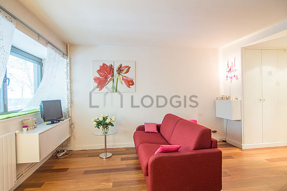 Living room with wooden floor