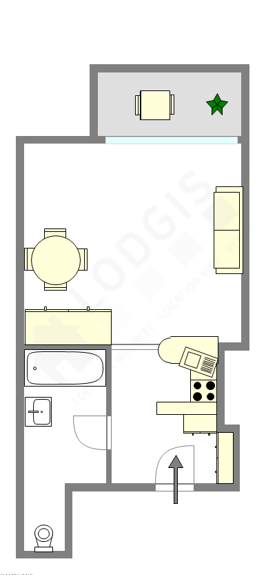 Квартира Париж 15° - Интерактивный план