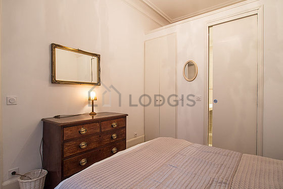 Bedroom with double-glazed windows facing the road