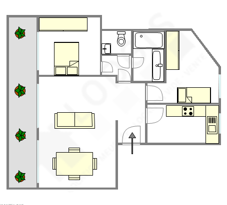 Appartamento Parigi 15° - Piantina interattiva