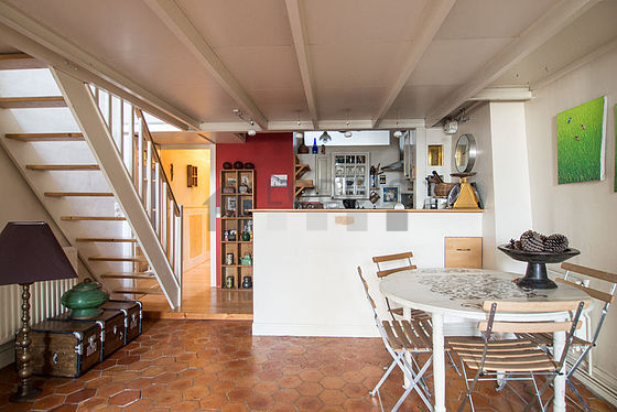 Beautiful kitchen with tile floor