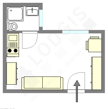Appartement Paris 20° - Plan interactif