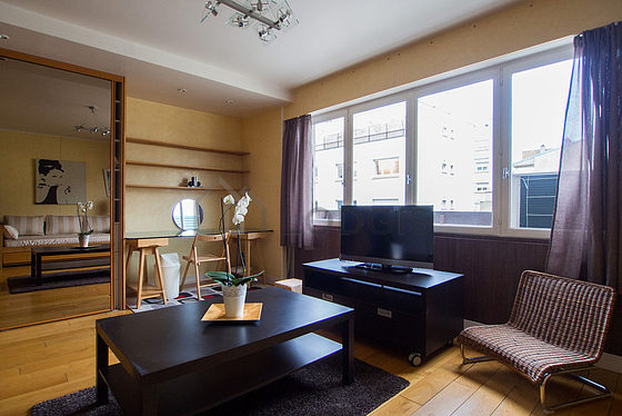 Living room with wooden floor