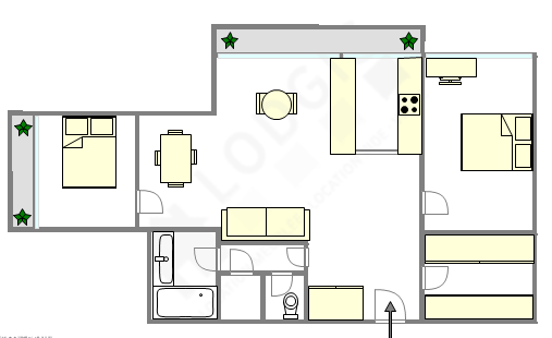 Appartement Paris 15° - Plan interactif