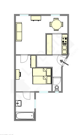 公寓 巴黎15区 - 平面图