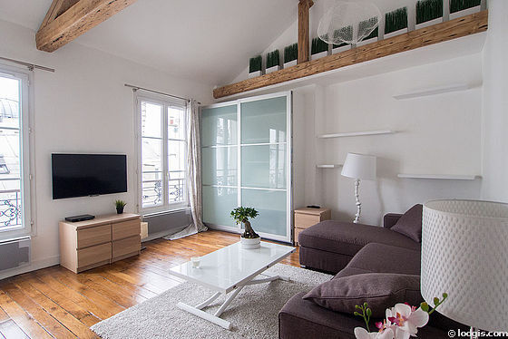 Quiet living room furnished with 1 sofabed(s) of 140cm, tv, dvd player, wardrobe