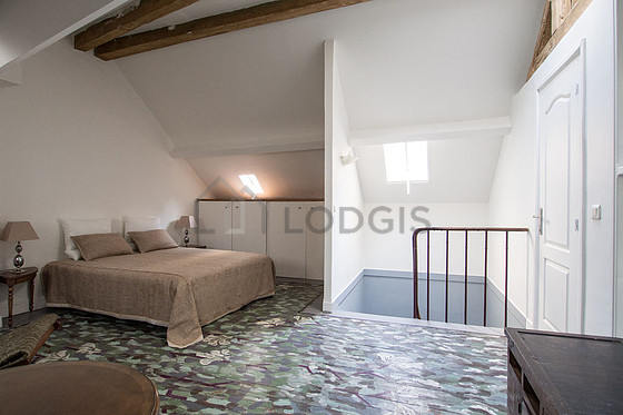 Bedroom with double-glazed windows facing the road