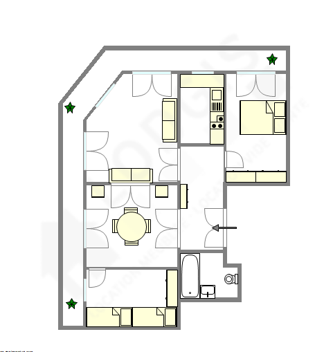 Appartamento Parigi 6° - Piantina interattiva