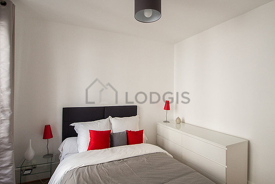 Bedroom with double-glazed windows facing the courtyard