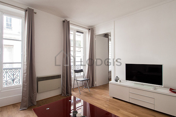 Living room with wooden floor