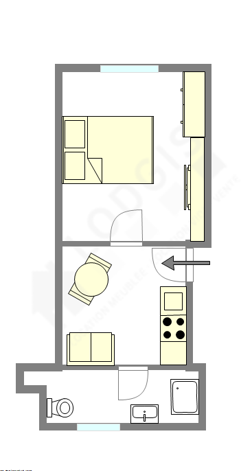 Apartamento Paris 20° - Plano interativo