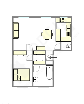 Apartamento Paris 15° - Plano interativo