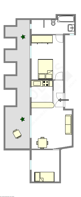 Apartment Paris 19° - Interactive plan