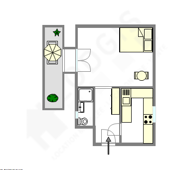 Apartment Paris 15° - Interactive plan