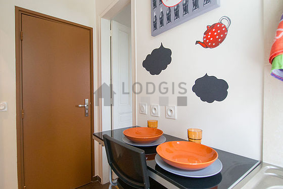 Kitchen equipped with crockery