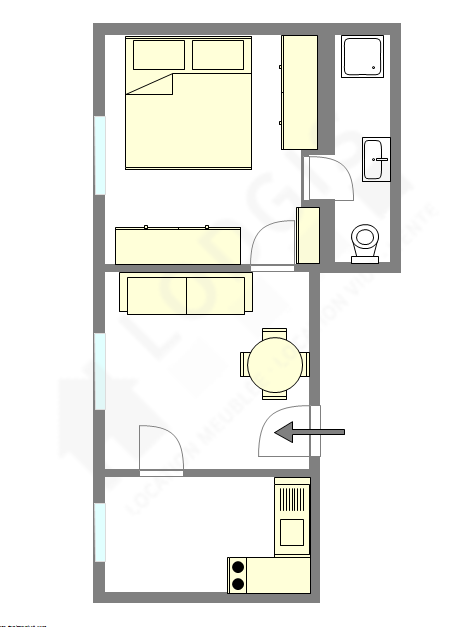 Apartamento Paris 14° - Plano interativo