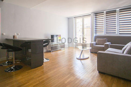Living room with wooden floor