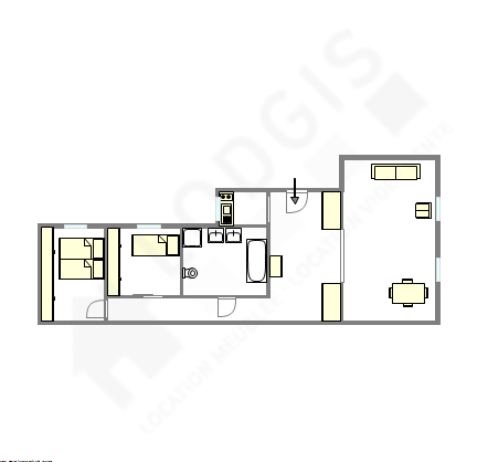 Apartamento Paris 16° - Plano interativo