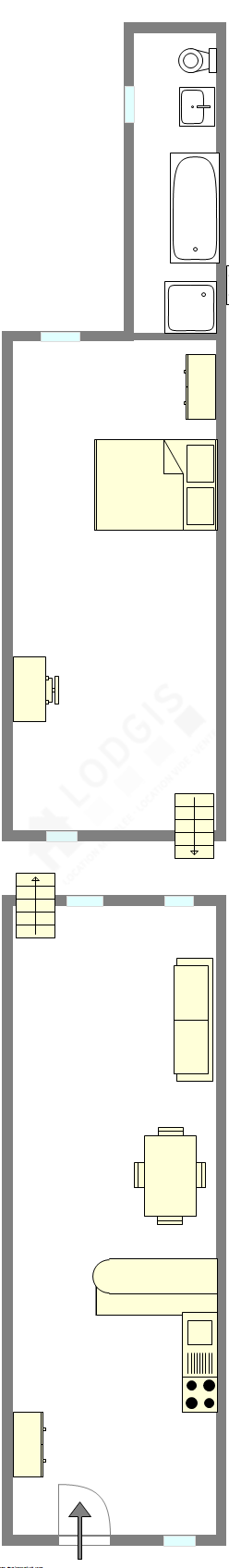 Дуплекс Париж 5° - Интерактивный план