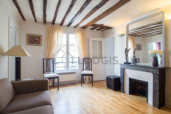 Living room with wooden floor