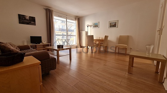 Living room with wooden floor