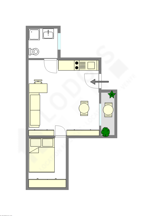 Appartement Paris 19° - Plan interactif