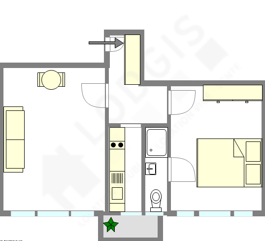 Apartamento Paris 11° - Plano interativo