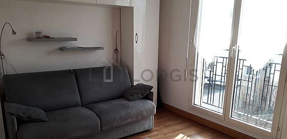 Very quiet living room furnished with 1 sofabed(s) of 160cm, tv, wardrobe, 2 chair(s)