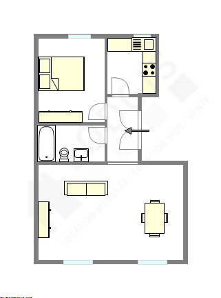 Wohnung Paris 15° - Interaktiven Plan