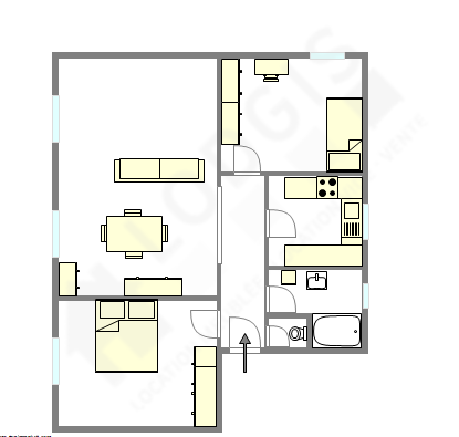 Квартира Париж 15° - Интерактивный план