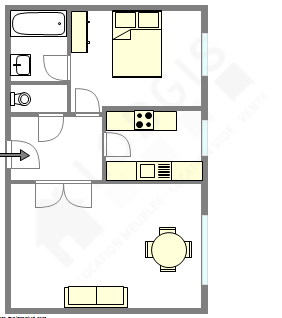 Apartamento Paris 15° - Plano interativo