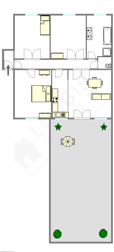 Apartment Paris 19° - Interactive plan