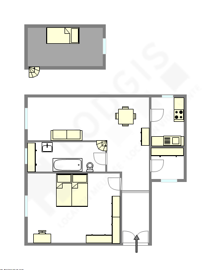 Appartamento Parigi 2° - Piantina interattiva