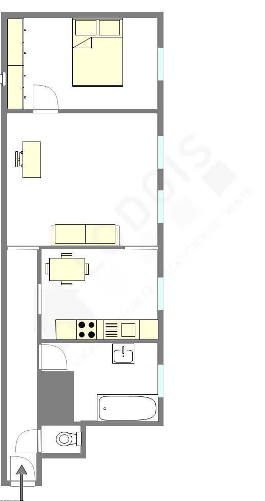 Квартира Париж 20° - Интерактивный план