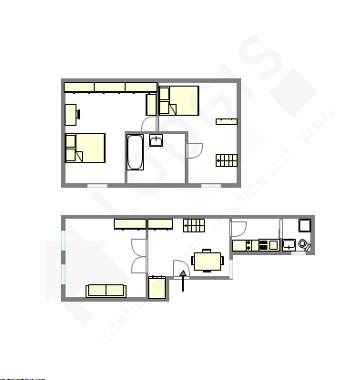 Appartement Paris 15° - Plan interactif