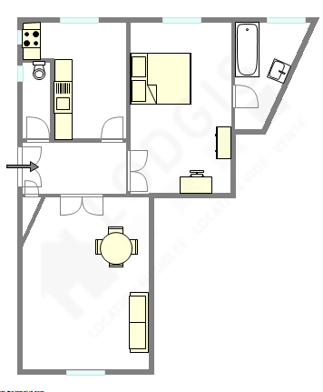 公寓 巴黎7区 - 平面图