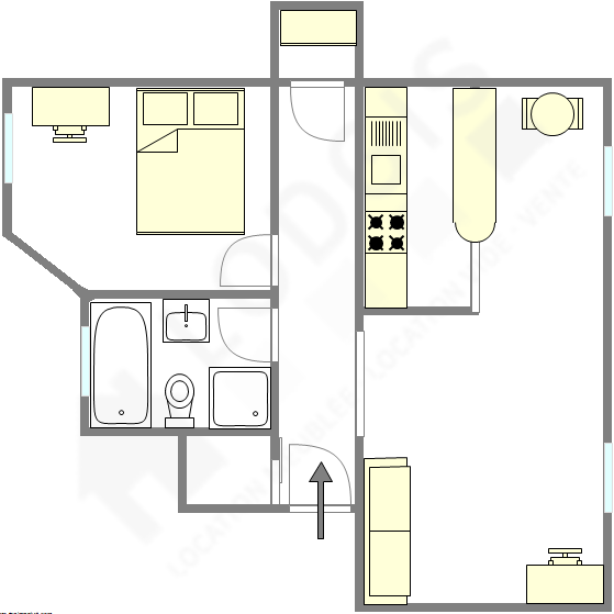 Квартира Париж 14° - Интерактивный план