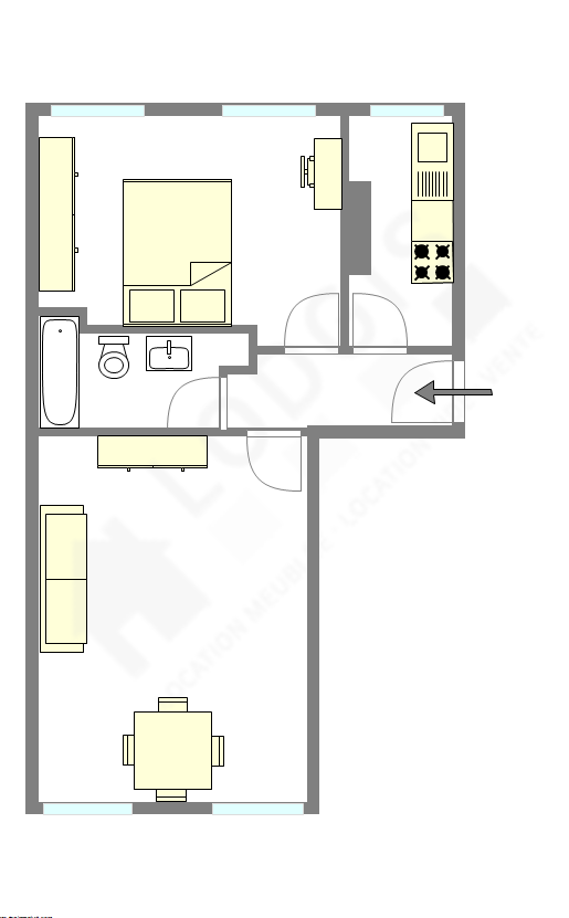 Apartment Paris 11° - Interactive plan