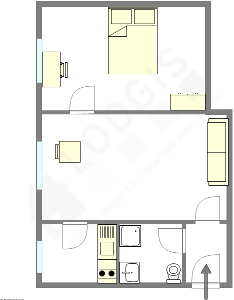 Appartement Paris 13° - Plan interactif