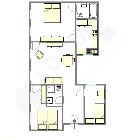 Квартира Париж 3° - Интерактивный план