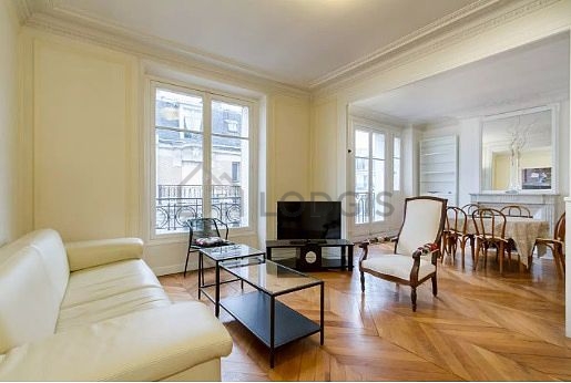 Living room with wooden floor
