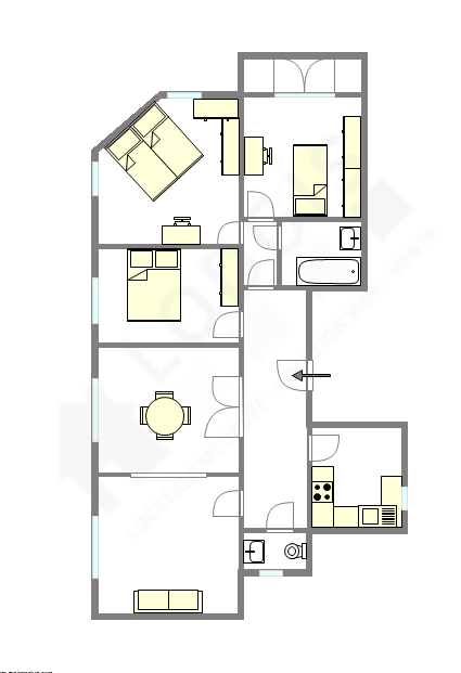 Apartment Paris 15° - Interactive plan
