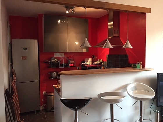 Kitchen with tile floor