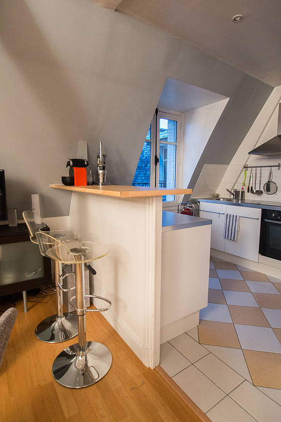 Beautiful kitchen with tile floor