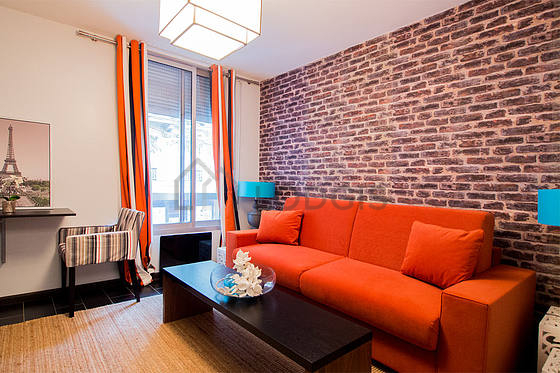 Living room with wooden floor