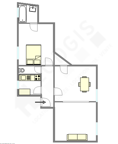Appartement Paris 7° - Plan interactif