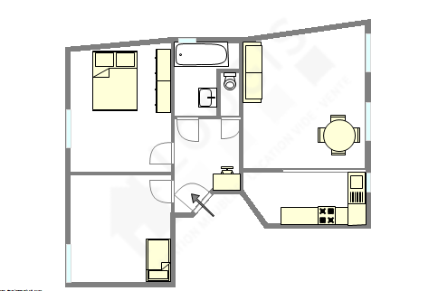 Квартира Париж 20° - Интерактивный план
