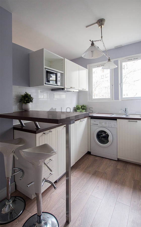 Beautiful kitchen with wooden floor