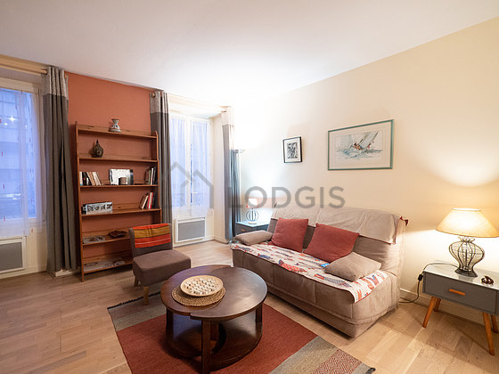 Living room with wooden floor